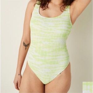 Pink Victoria's Secret Crinkle Scoop Neck ONe Piece Swimsuit